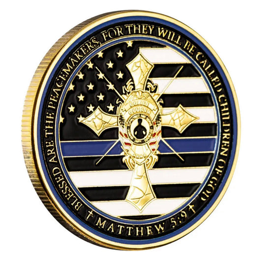 US Law Enforcement prayer Challenge Metal Coin.